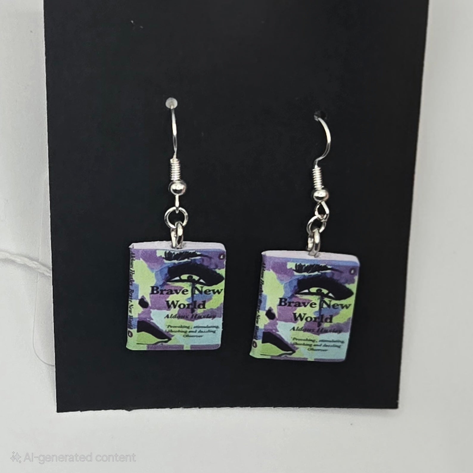 Brave New World Dangling Book Earrings