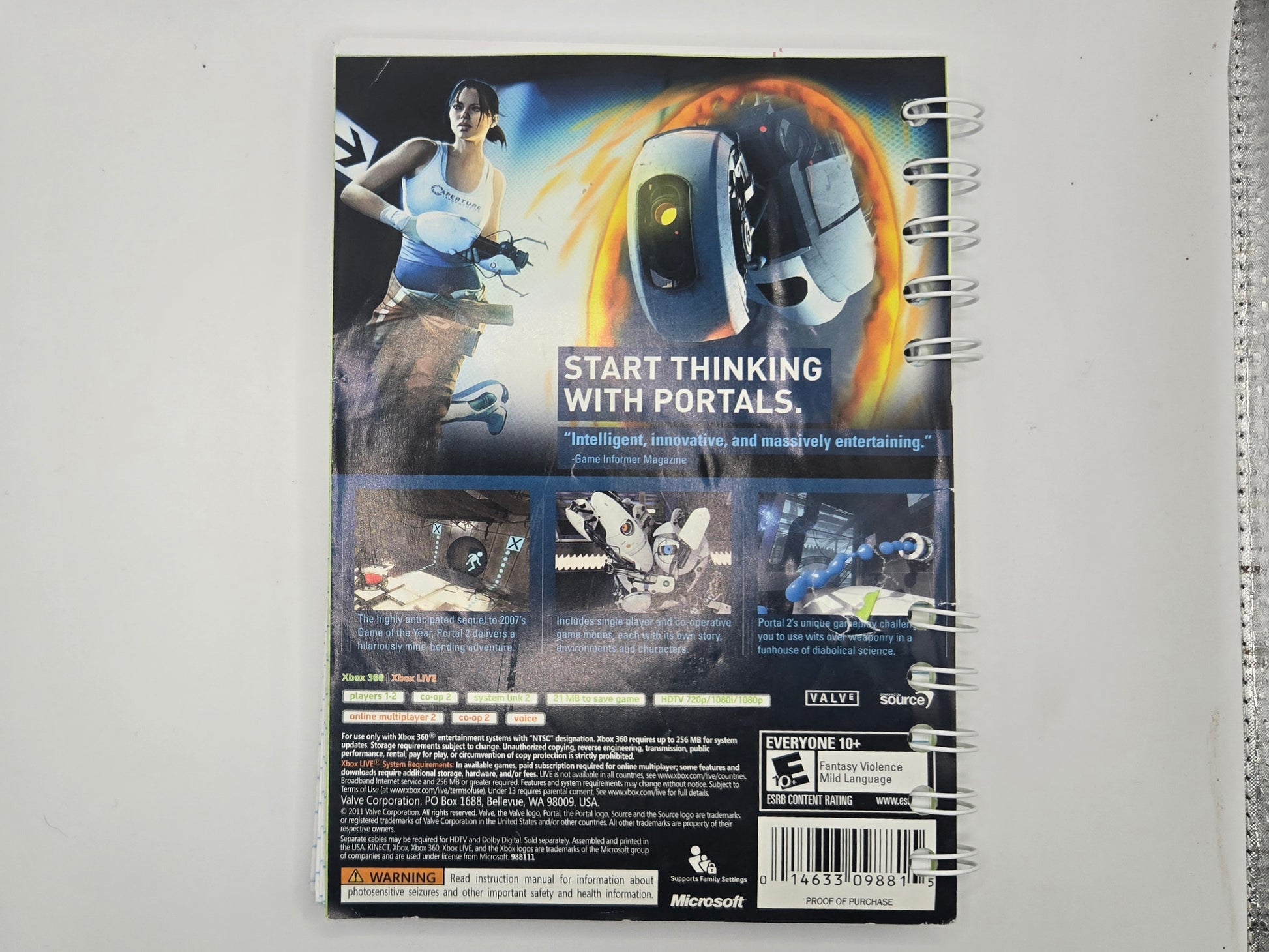 Portal 2 Notebook/Sketchbook