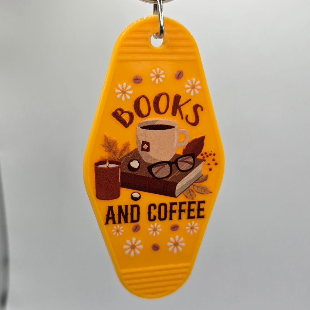 Books and Coffee Keychain