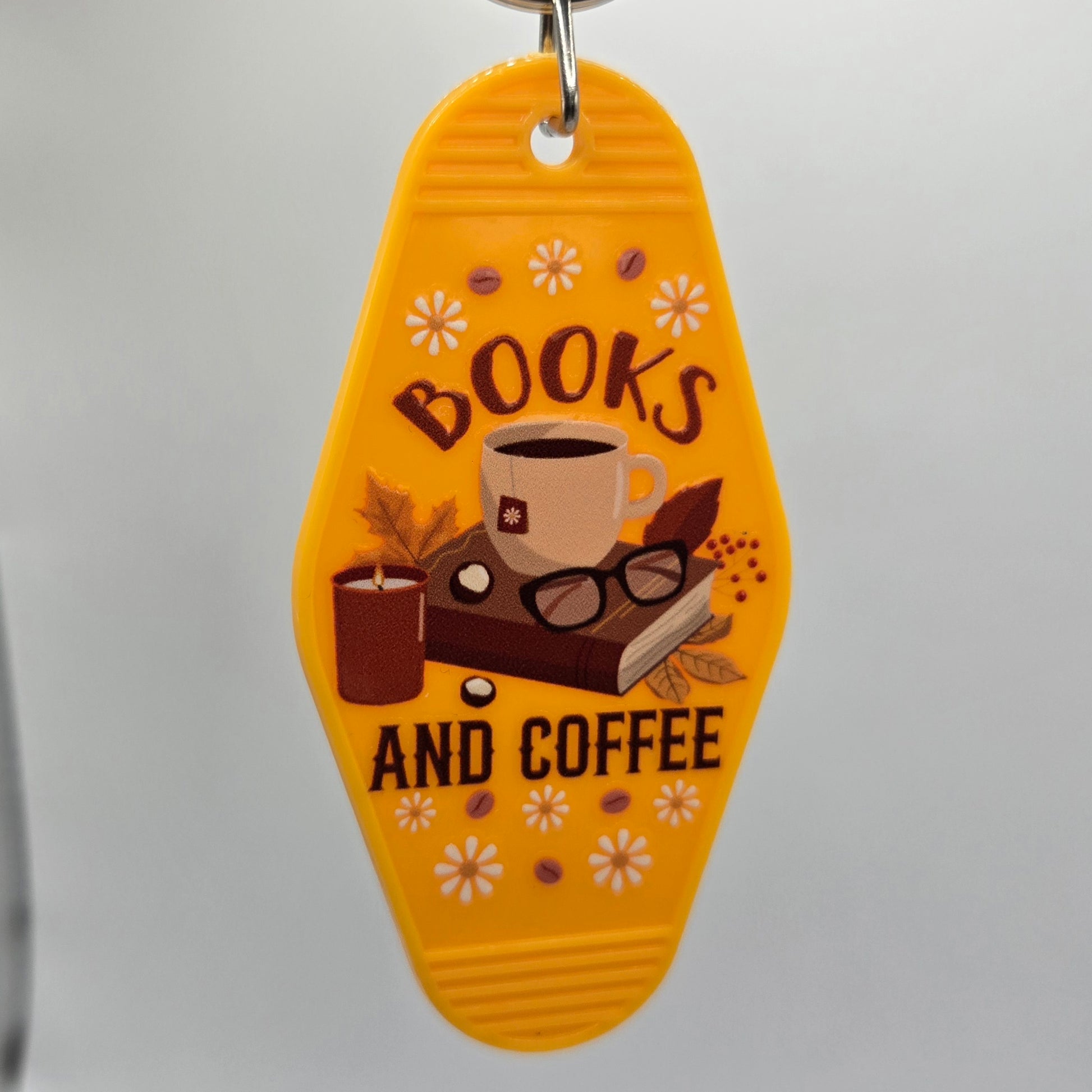 Books and Coffee Keychain