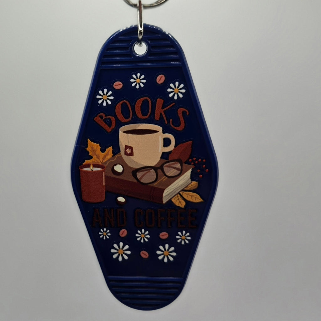 Books and Coffee Keychain