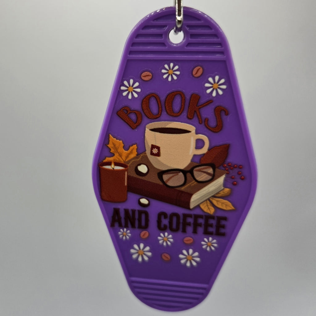 Books and Coffee Keychain